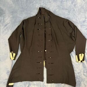 Black vintage gardy 70s jacket with black and white buttons women Size: L‎